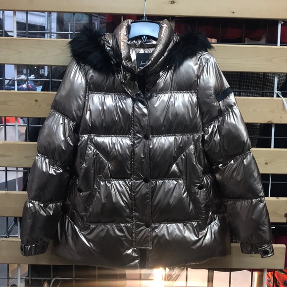NWT,Sam Edelman,Fur Trim Puffer Jacket,copper - Picture 5 of 17